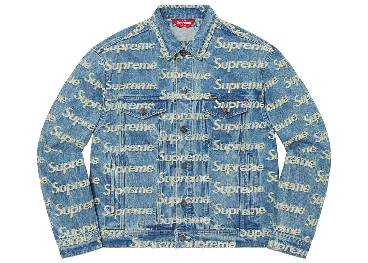 SUPREME FRAYED LOGOS DENIM TRUCKER JACKET (2021SS) – UNIQUE HYPE HK