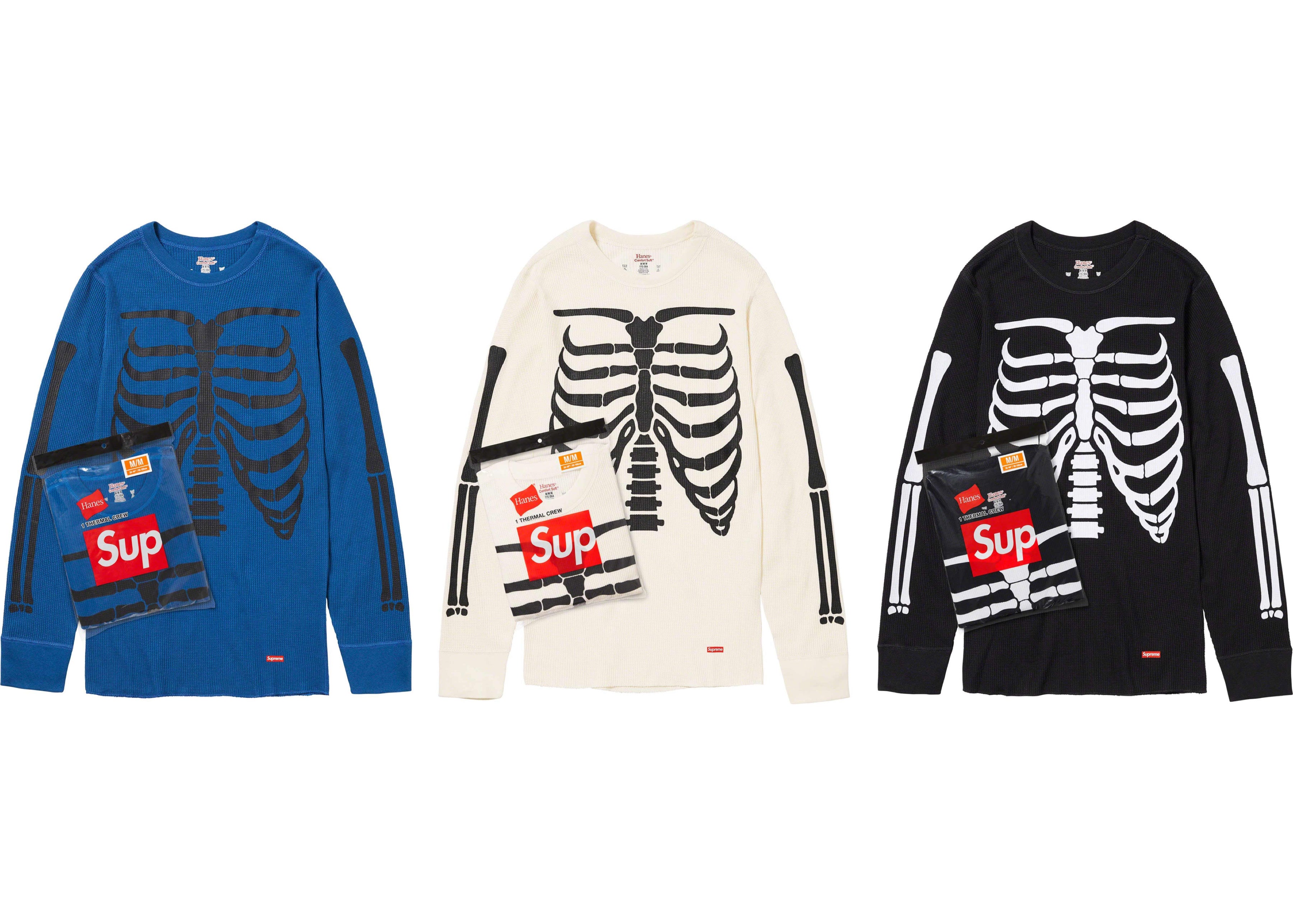 SUPREME HANES BONES THERMAL CREW (2023FW)