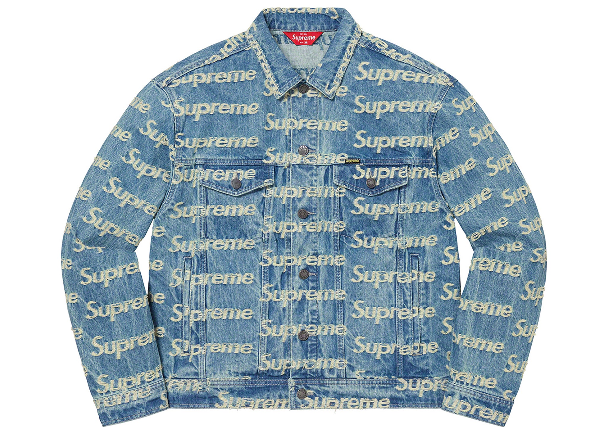 SUPREME FRAYED LOGOS DENIM TRUCKER JACKET (2021SS) – UNIQUE HYPE HK