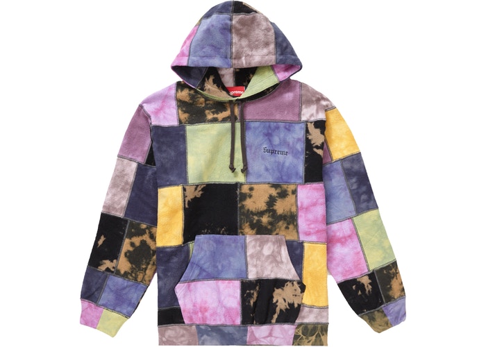 SUPREME PATCHWORK TIE DYE HOODIE